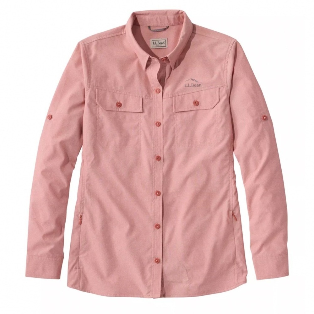 LL Bean Womens No Fly Zone Shirt Faded Redwood Pink M Gorpcore Hike Trail Camp